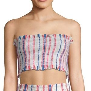 Red Carter Faamingo Cotton Crop Tube Top